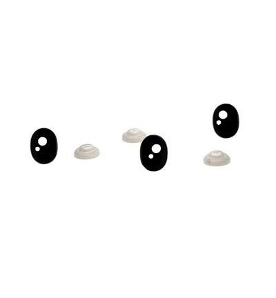 Veiligheidsogen ovaal - zwart 7 x 9 mm