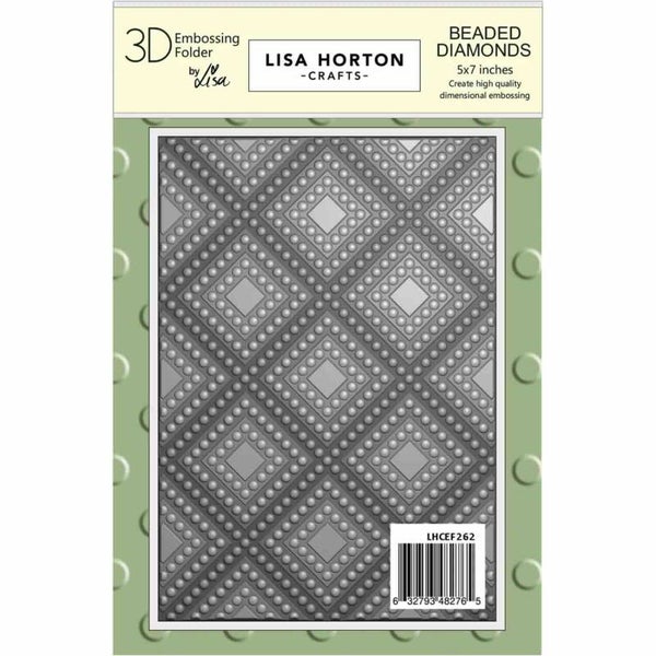 LHCEF262 3D embossing folder - beaded diamonds