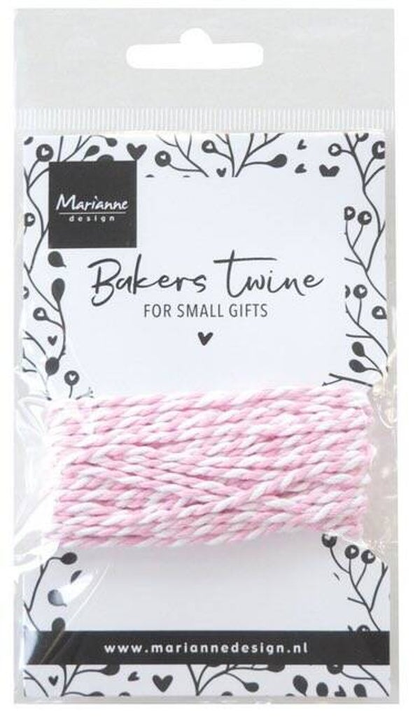 CA3226 bakers twine - lichtroze / wit