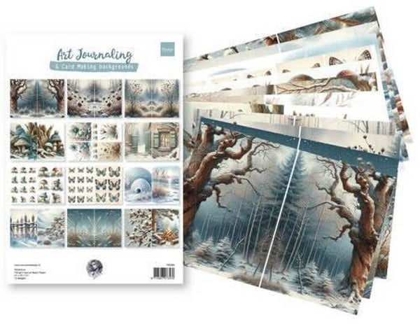 FB2506 Fairybells Art journaling & Card making backgrounds A4 winterset
