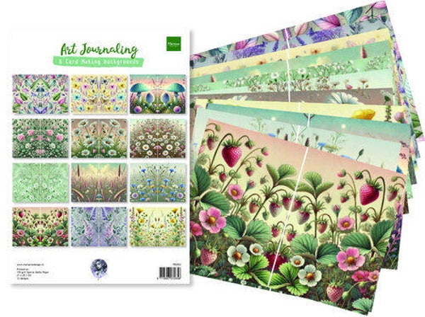 FB2503 Fairybells Art journaling & card making backgrounds set A4