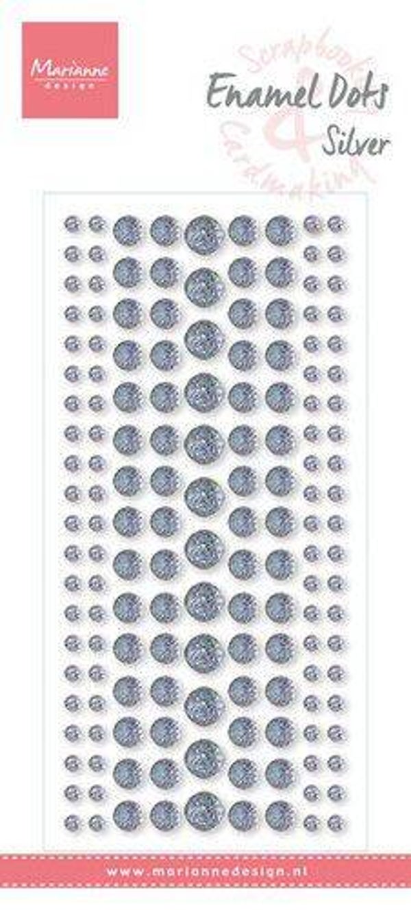 PL4524 enamel dots - silver glitter