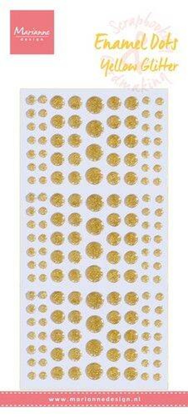 PL4530 enamel dots - glitter yellow