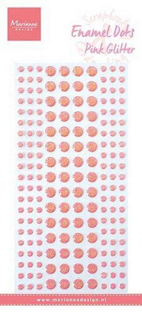 PL4531 enamel dots - pink glitter