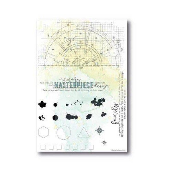 Masterpiece Design clear stamp - Blueprint splatters