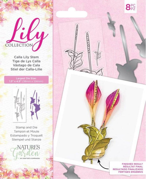 NG-LILY-STD-CALLA clear stamp & die set calla lily stem