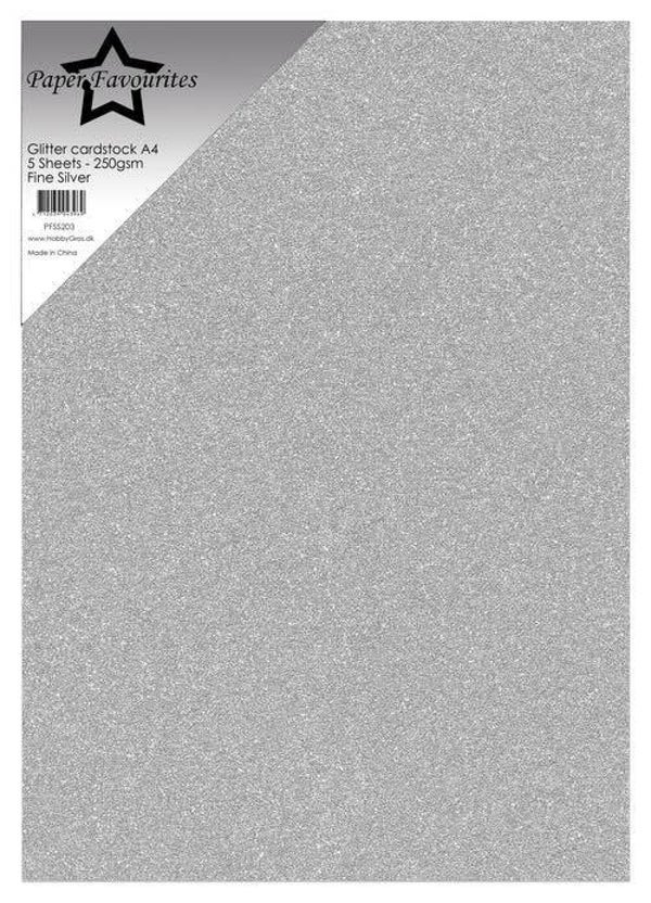 A4 glitter karton - zilver