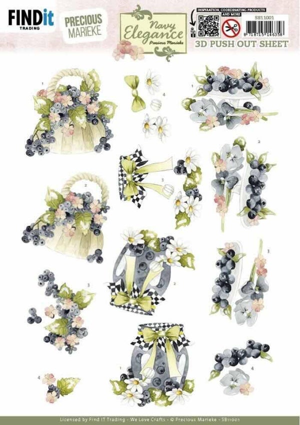 SB11001 navy elegance - blueberries