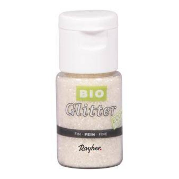 Bio glitter pastel - albastwit fijn