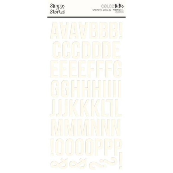 Color Vibe foam alpha stickers - warm white