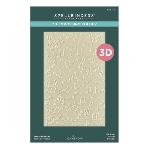 E3D-133 3D embossing folder - musical notes
