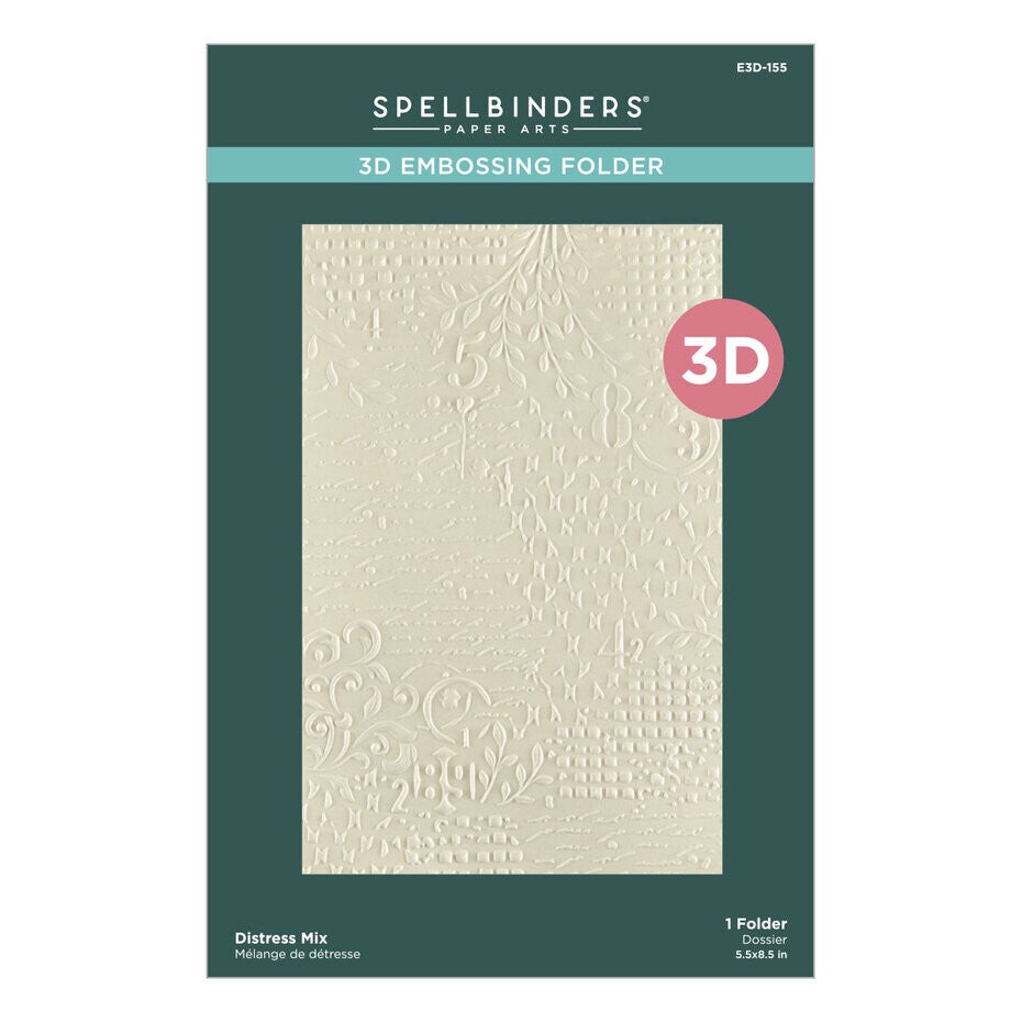 E3D-155 3D embossing folder - distress mix