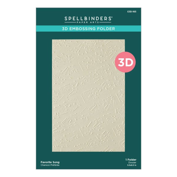 E3D-165 3D embossing folder - favorite song
