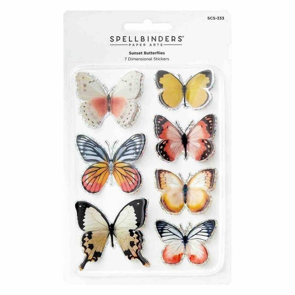 SCS-333 dimensional stickers - sunset butterflies