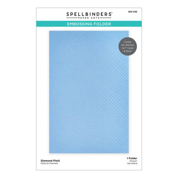 SES-036 embossing folder - diamond plaid