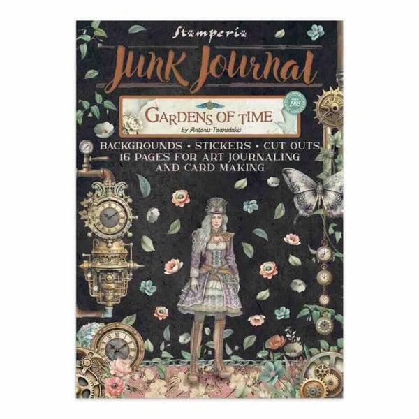 SBJK17 Junk Journal for Art Journaling & Card Making - gardens of time