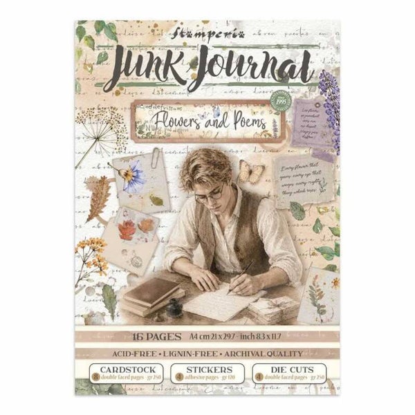 SBJK31 Junk Journal for Art Journaling & Card Making - flowers & poems