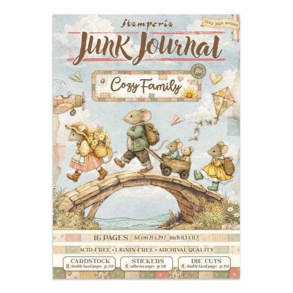 SBJK32 Junk Journal for Art Journaling & Card Making - cozy family
