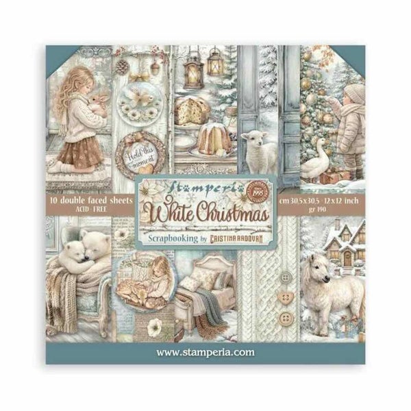SBBL190 paper pack 30,5 x 30,5 cm - white christmas