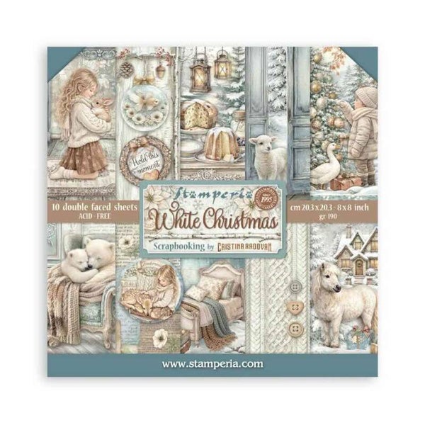 SBBS146 paper pack 20 x 20 cm - white christmas