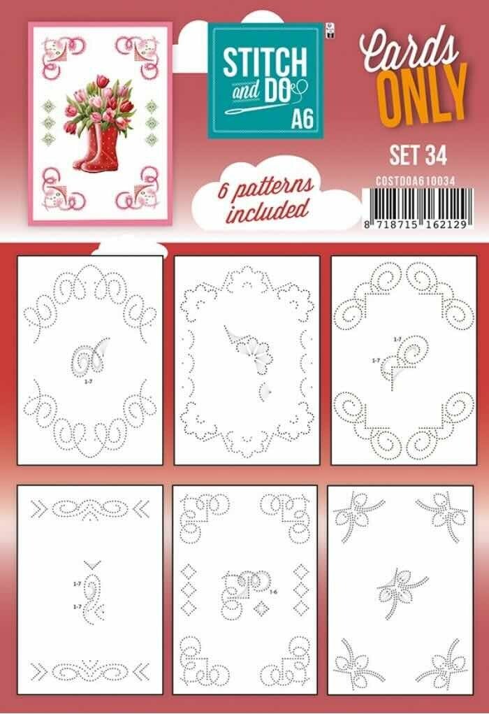 COSTDOA610034 Stitch & Do A6 cards only set nr.34