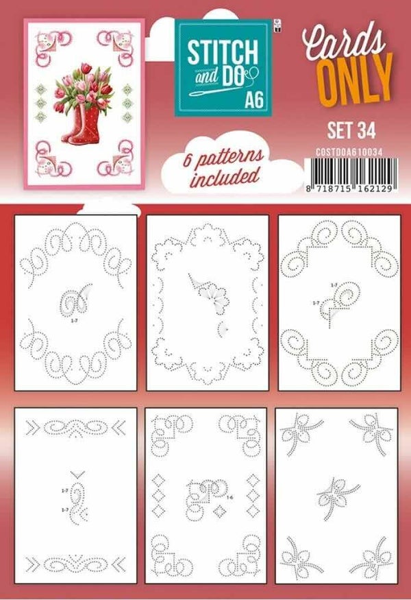 COSTDOA610034 Stitch & Do A6 cards only set nr.34