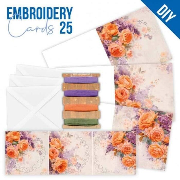 STDOPP025 Stitch & Do Cards set nr.25 - orange roses