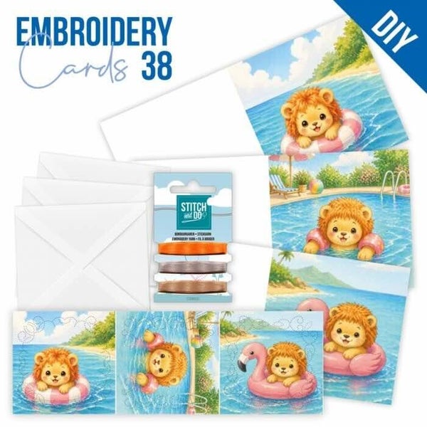 STDOPP038 Stitch & Do Cards set nr.38 - sweet summer lion