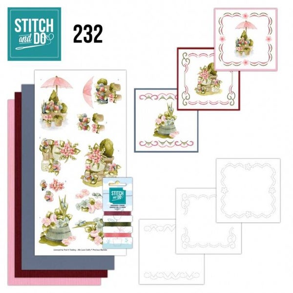 STDO232 stitch & do set nr.232 - flowers in pot