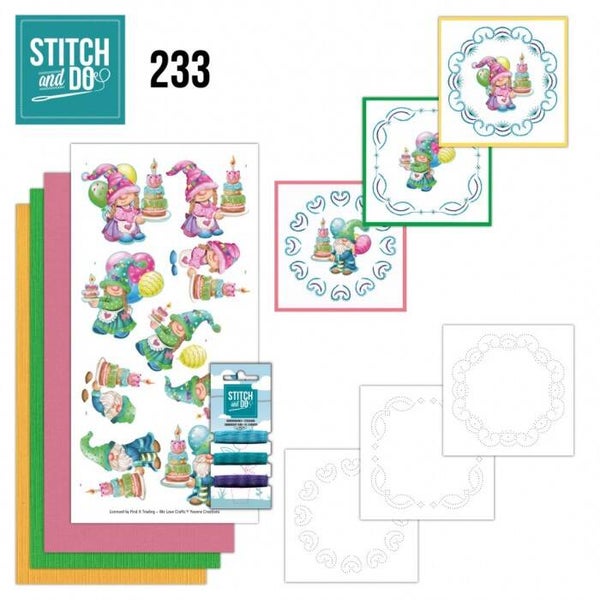 STDO233 stitch & do set nr.233 - gnome cake