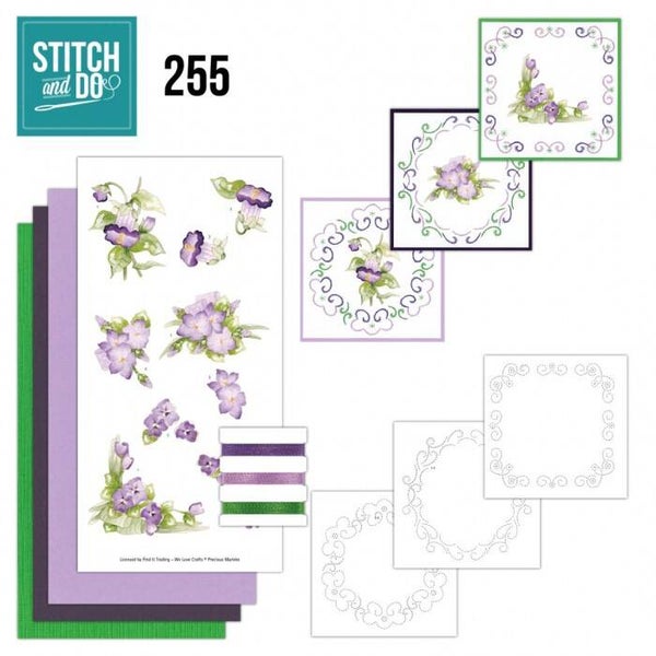 STDO255 stitch & do set nr.255 - purple blossom
