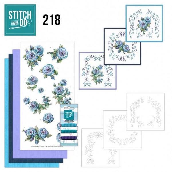 STDO218 stitch & do set nr.218 - blooming blue