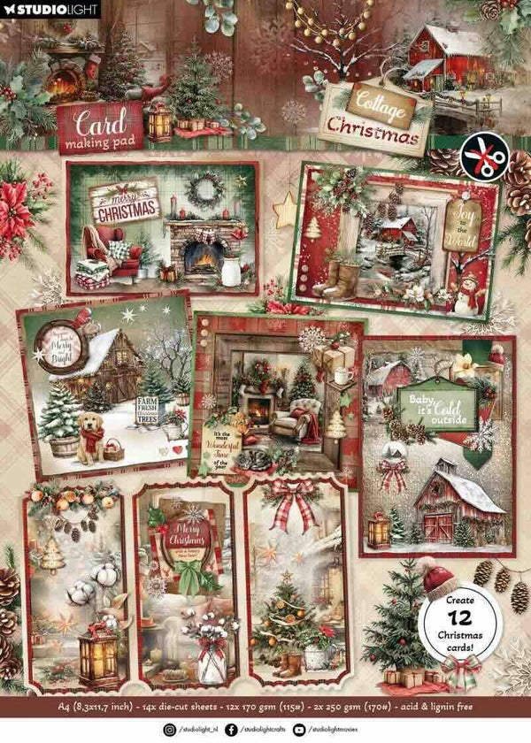 SL-CC-CMP41 card making pad - cottage christmas
