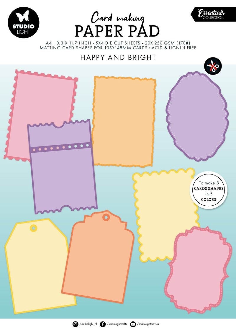 SL-ES-CMP28 card making pad - happy & bright shapes for 10,5 x 14,8 cm cards