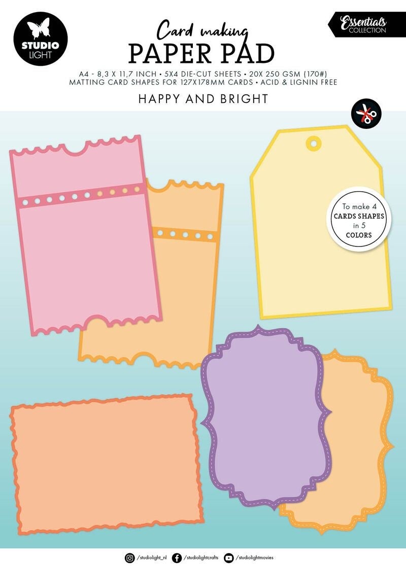 SL-ES-CMP29 card making pad - happy & bright shapes for 12,7 x 17,8 cm cards