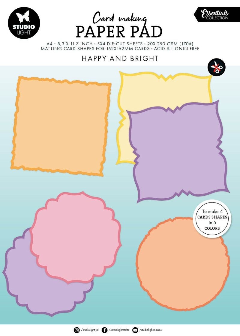 SL-ES-CMP30 card making pad - happy & bright shapes for 15,2 x 15,2 cm cards