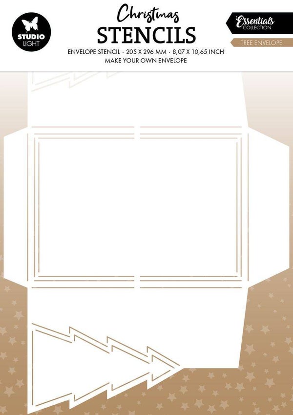 Envelope stencil - christmas tree envelope
