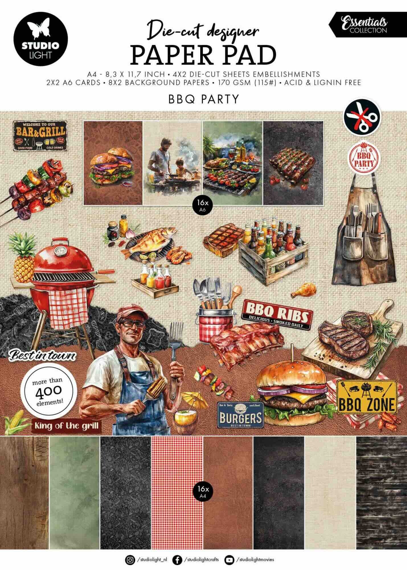 SL-ES-DCPP437 Die-cut designer paper pad - BBQ party