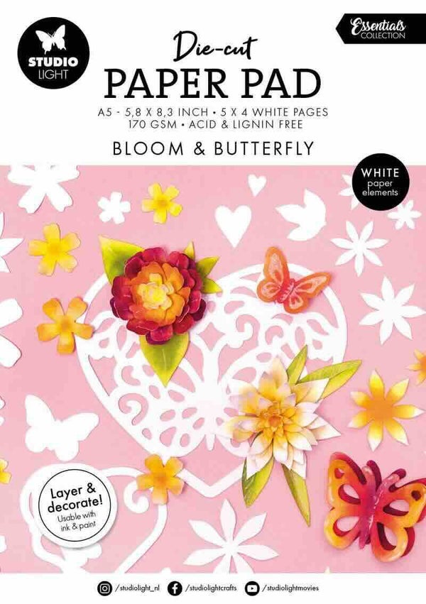 SL-ES-DCPP414 Die-cut designer paper pad - bloom & butterfly