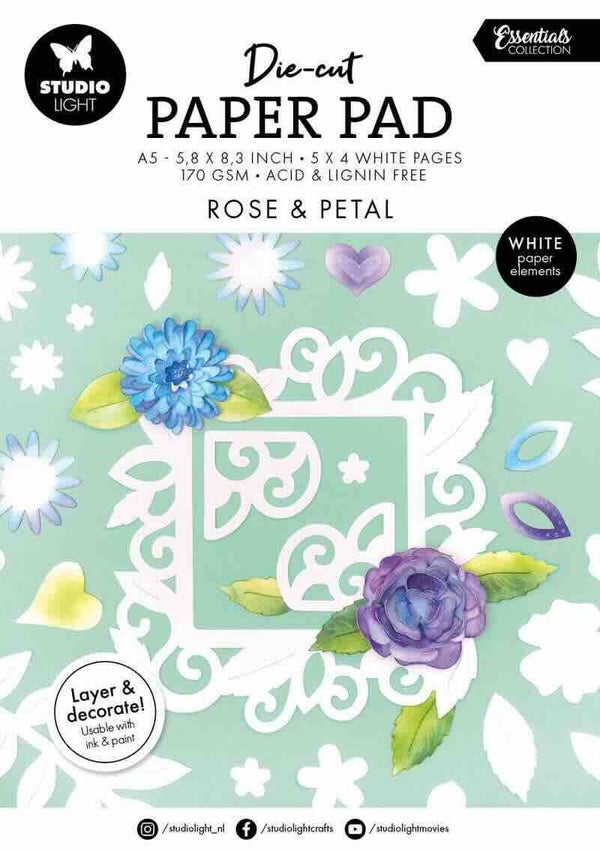 SL-ES-DCPP415 Die-cut designer paper pad - rose & petal