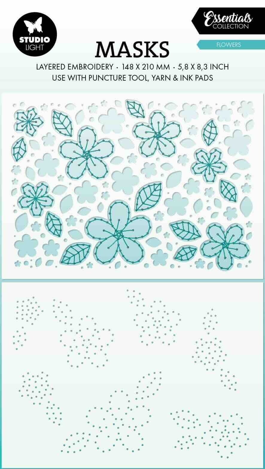 SL-ES-MASK308 layered embroidery mask - flowers