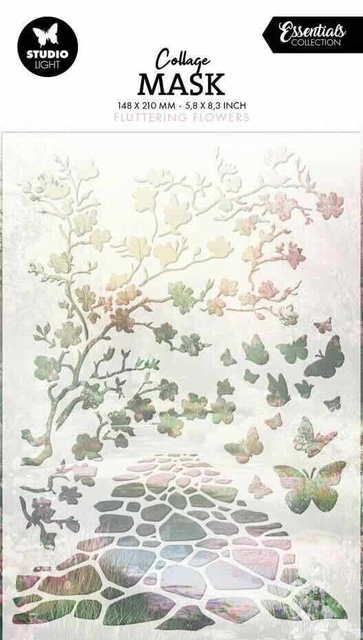 SL-ES-MASK363 collage mask - fluttering flowers