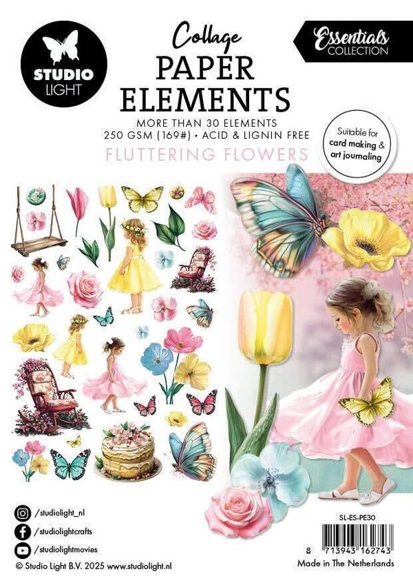 SL-ES-PE30 paper elements - fluttering flowers