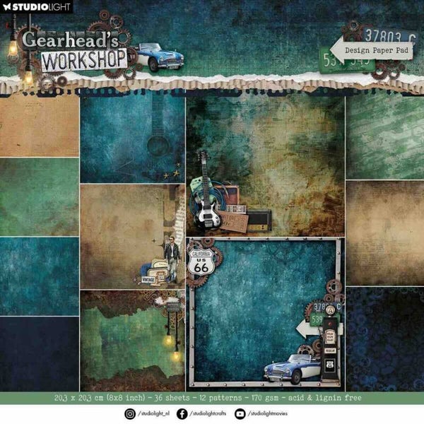 SL-GW-DPP470 paper pad 20 x 20 cm - gearhead's workshop background