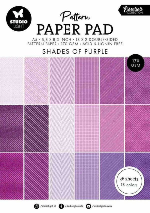 SL-ES-PPP249 paper pad A5 - shades of purple pattern