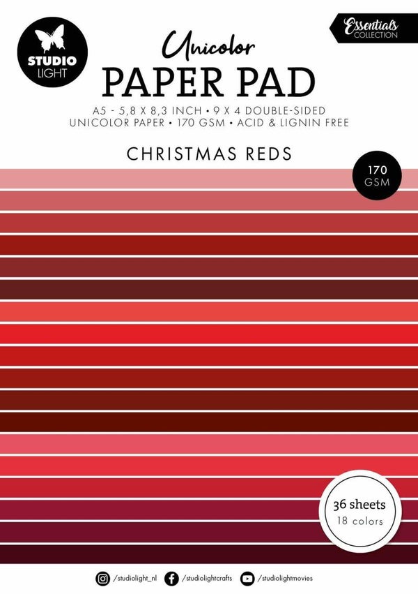 SL-ES-UPP205 paper pad A5 - christmas reds unicolor