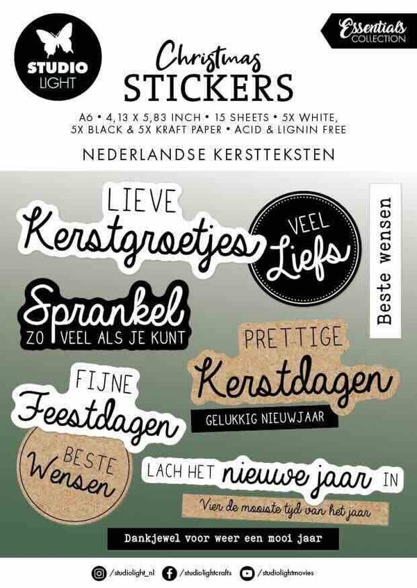SL-ES-STIC22 sticker pad Nederlandse kerstteksten
