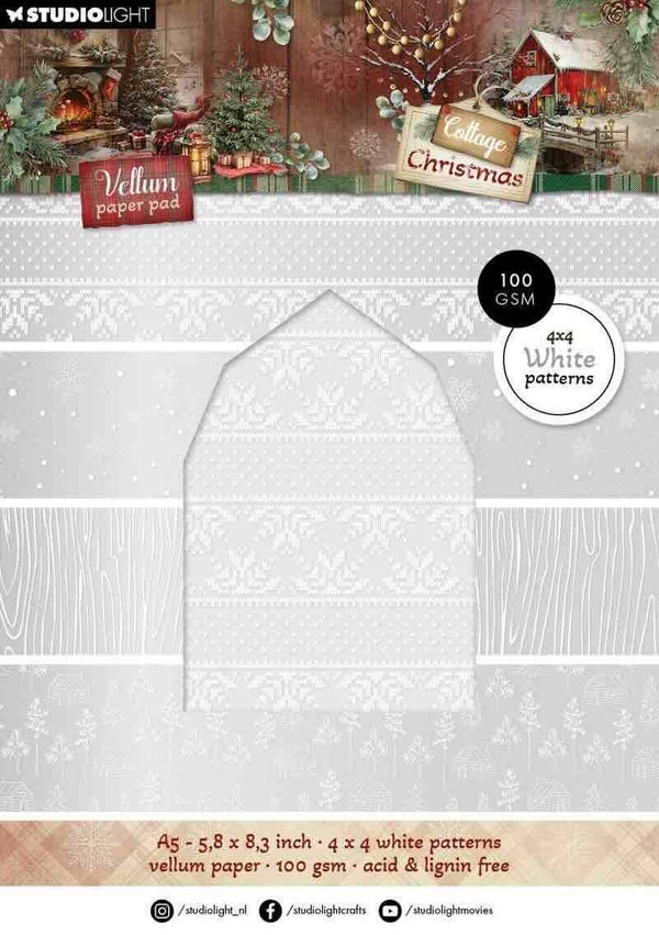 CL-CC-VPP489 vellum pad A5 - cottage christmas