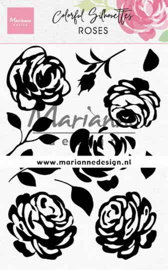 CS1046 colorful silhouettes - roses