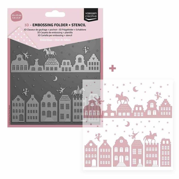 3625-0405 3D embossing folder - over de daken
